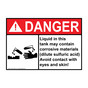 ANSI DANGER Liquid in this tank may contain corrosive Sign with Symbol ADE-27665