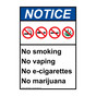 Portrait ANSI NOTICE No smoking No vaping Sign with Symbol ANEP-39028