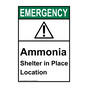 Portrait ANSI EMERGENCY Ammonia Sign with Symbol AEEP-26949