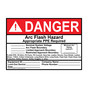ANSI DANGER Arc Flash Hazard Appropriate PPE Required Sign ADE-28044