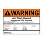 ANSI WARNING Arc Flash Hazard Appropriate PPE Required Flash Protection Boundary Sign AWE-9620