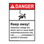 Portrait ANSI DANGER Keep away! Sign with Symbol ADEP-25254