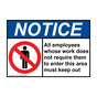 ANSI NOTICE All employees whose work does not require must keep out Sign with Symbol ANE-1175