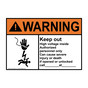 ANSI WARNING Keep out High voltage Sign with Symbol AWE-25262