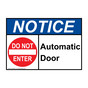 ANSI NOTICE Automatic Door Sign with Symbol ANE-28551