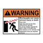ANSI WARNING Moving gate can cause serious injury or death Keep clear Sign with Symbol AWE-13909