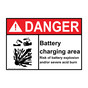 ANSI DANGER Battery charging area Risk of battery explosion Sign with Symbol ADE-16459