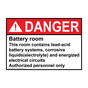 ANSI DANGER Battery Room Contains Lead-Acid Sign ADE-19967
