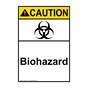 Portrait ANSI CAUTION Biohazard Sign with Symbol ACEP-1460