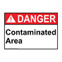 ANSI DANGER Contaminated Area Sign ADE-16416