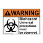 ANSI WARNING Biohazard Universal Sign with Symbol AWE-26819