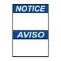 English + Spanish ANSI NOTICE Blank Write-On Sign ANB-TEXT-ONLY-P_BLANK