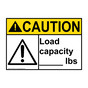 ANSI CAUTION Custom Load Capacity - Lbs Sign with Symbol ACE-4300