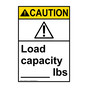 Portrait ANSI CAUTION Load Capacity ____ Lbs Sign with Symbol ACEP-4300
