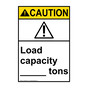 Portrait ANSI CAUTION Load Capacity ____ Tons Sign with Symbol ACEP-4305