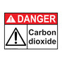 ANSI DANGER Carbon Dioxide Sign with Symbol ADE-1545