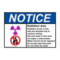 ANSI NOTICE Radiation area Radiation levels Sign with Symbol ANE-31194