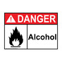 ANSI DANGER Alcohol Sign with Symbol ADE-1140