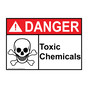 ANSI DANGER Toxic Chemicals Sign with Symbol ADE-6160
