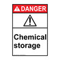 Portrait ANSI DANGER Chemical Storage Sign with Symbol ADEP-1630