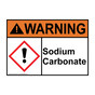 ANSI WARNING Sodium Carbonate Sign with GHS Symbol AWE-37458
