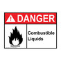 ANSI DANGER Combustible Liquids Sign with Symbol ADE-1735