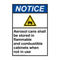 Portrait ANSI NOTICE Aerosol cans shall Sign with Symbol ANEP-38023