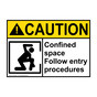 ANSI CAUTION Confined space Follow entry procedures Sign with Symbol ACE-38977
