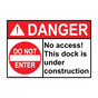 ANSI DANGER No access! This dock Sign with Symbol ADE-27687