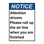 Portrait ANSI NOTICE Attention drivers Please roll Sign ANEP-31961