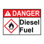 ANSI DANGER Diesel Fuel Sign with GHS Symbol ADE-27844