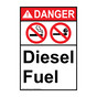 Portrait ANSI DANGER Diesel Fuel Sign with Symbol ADEP-2106
