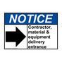 ANSI NOTICE Contractor, material & equipment Sign with Symbol ANE-28829