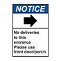 Portrait ANSI NOTICE No deliveries to this Sign with Symbol ANEP-28735