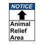 Portrait ANSI NOTICE Animal Relief Area Sign with Symbol ANEP-28931