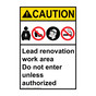 Portrait ANSI CAUTION Lead renovation Sign with Symbol ACEP-28575