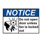ANSI NOTICE Do not open door unless Sign with Symbol ANE-28565
