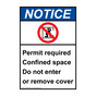 Portrait ANSI NOTICE Permit required Sign with Symbol ANEP-28555