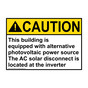 ANSI CAUTION This building is equipped with alternative Sign ACE-30104