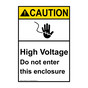Portrait ANSI CAUTION High Voltage Do Not Enter This Enclosure Sign with Symbol ACEP-3755