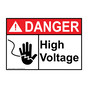 ANSI DANGER High Voltage Sign with Symbol ADE-3685