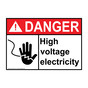ANSI DANGER High Voltage Electricity Sign with Symbol ADE-3700