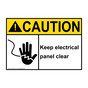 ANSI CAUTION Keep Electrical Panel Clear Sign with Symbol ACE-4055