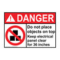 ANSI DANGER Do not place objects on top Sign with Symbol ADE-28616