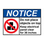 ANSI NOTICE Do not place objects on top Sign with Symbol ANE-28616