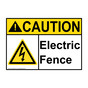 ANSI CAUTION Electric Fence Sign with Symbol ACE-28618