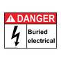 ANSI DANGER Buried electrical Sign with Symbol ADE-30258