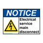 ANSI NOTICE Electrical service main disconnect Sign with Symbol ANE-28620