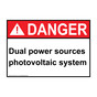 ANSI DANGER Dual power sources photovoltaic system Sign ADE-30123