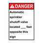 Portrait ANSI DANGER Automatic sprinkler shutoff valve Sign ADEP-28933